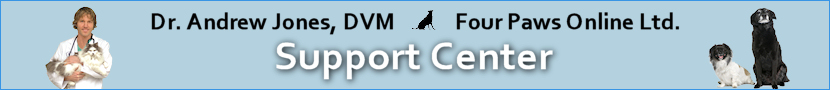 Four Paws Online | Dr. Jones Ultimate Pet Supplements | Dr. Andrew Jones Inner Circle | Veterinary Secrets Revealed | Support Center